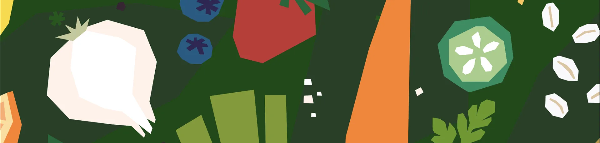 artistic image of fruits, vegetables, pasta, etc.